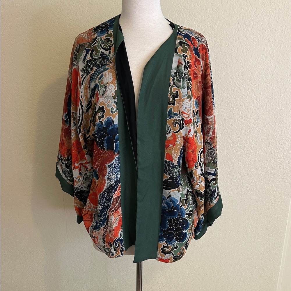 Multicolor Floral Kimono Cardigan